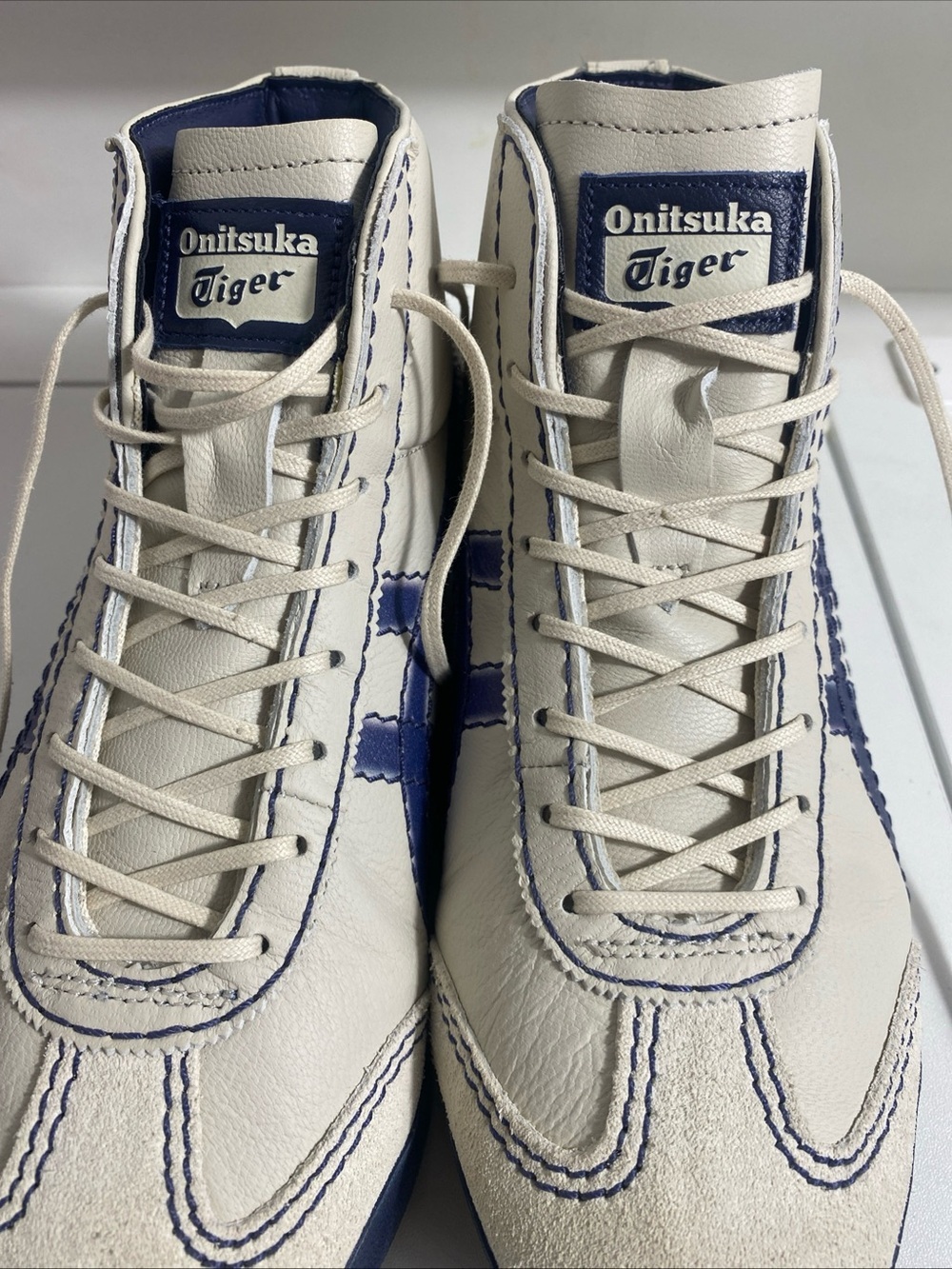 Onitsuka Tiger Mexico 66 SD M PF High Top Men's Size 5.5 Beige Blue New W/O Box - Picture 16 of 16
